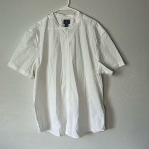 White muscle fit button up